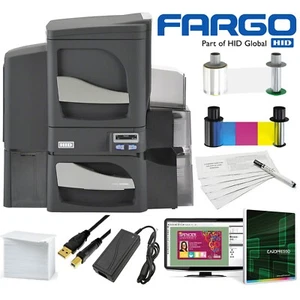 Fargo DTC4500e Duplex ID Card Printer Laminator w/ Software & Supplies Bundle PL - Picture 1 of 12