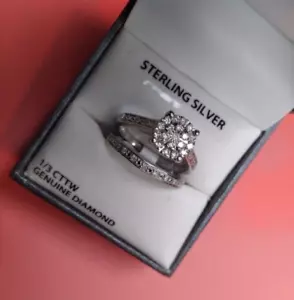 ENGAGEMENT RINGS SET 1/3 CTTW Natural Diamonds Ring SET Bridal Set Size 7 - Picture 1 of 5
