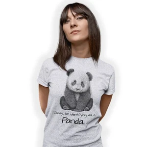 Today I'm Identifying as a Panda Printed Adults and Kids T-Shirt Birthday Gift - Picture 1 of 4