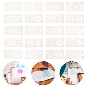 56 piezas plantillas de pintura mandala flores álbum de recortes plantilla para manualidades - Imagen 1 de 26