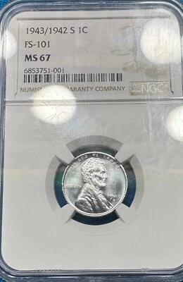 ¡Centavo Lincoln 1943/2-S (FS-101) NGC MS67! Foto 1 de 2
