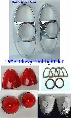 Kit de lanternas traseiras e molduras cromadas para carro Chevrolet 1953 - 14 peças - Imagem 1 de 4