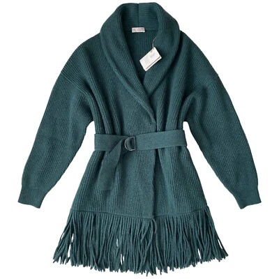 Cárdigan Suéter BRUNELLO CUCINELLI Cachemira Cinturón Verde Azulado Mediano M — $5,675 Foto 1 de 3