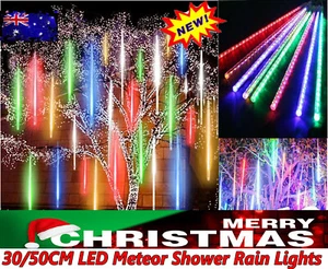 Solar Meteor Shower Lights Xmas Party Decor FalliRL Star Rain Drop Icicle StriKU - Picture 1 of 20