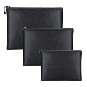 2000℉ Fire Proof Document Bag Zipper Pouch Waterproof Cash Money Storage Bag - Picture 1 of 14