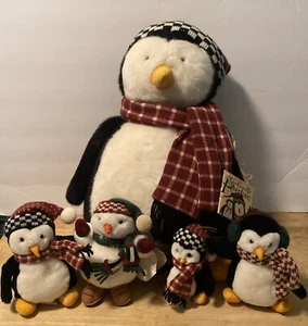Lot Cute 18” Mervyn’s Debbie Mumm HUGSY PENGUIN Plush Book Tags NOS Joey Friends - Picture 1 of 24