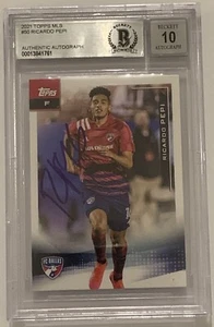 Ricardo Pepi Signed 2021 Topps Rookie Card Beckett 10 Autograph Grade USMNT BAS - Bild 1 von 2