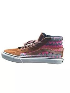Vans Uk W 5 Mens Uk 7.5 Brown Suede Pink Aztec Woven High Top Trainers Boots - Picture 1 of 6
