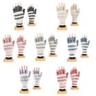 Knitted Fingerless Gloves Winter Striped Gloves Cartoon Mitten with Flip Top