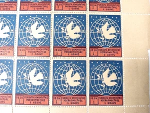 Albania Poster 40-Stamp Sheet Federata Demokratike nderkombetare e grave 1 FR.SW - Picture 1 of 5