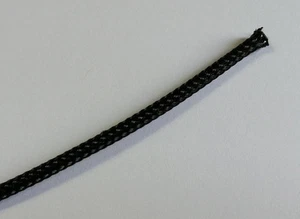 (qty 5 ft) 2mm round PET sleeving (black) for computer or audio cables - Picture 1 of 3