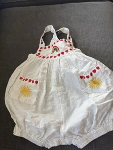 STELLA MCCARTNEY KIDS WHITE ROMPER WITH HEARTS RAINBOW AND SUNS SIZE 18 MONTHS - Picture 1 of 5