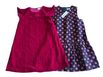 女孩 Gymboree 假日连衣裙 尺寸 6 批量 2 天鹅绒花式 全新 — 第 1/4 张图片