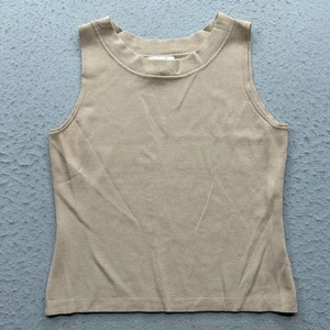 Camiseta sin mangas Dressbarn para mujer talla mediana beige tostado - Imagen 1 de 9