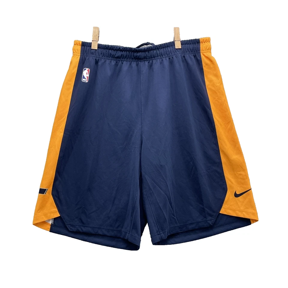 耐克 NBA 篮球短裤男式 XXL 橙色蓝色训练运动跑步健身房 90 年代 — 第 1/4 张图片
