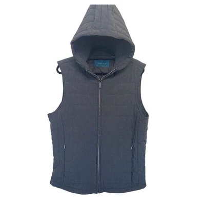Perry Ellis Dark Grey Hooded Vest Men's Size M - Image 1 of 4