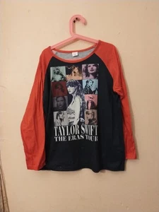T. Swift Red & Black Long Sleeve Tour Tee Girls Size 10 - Picture 1 of 5