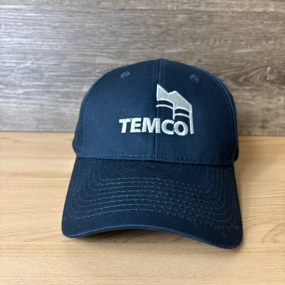 Gorra Temco Correa Trasera Azul Marino Bordado Logo Ajustable Foto 1 de 4