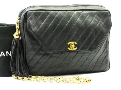 Autêntica bolsa de ombro CHANEL corrente dourada franja tipo lava COCOmark ’91–’93 18708001 - Imagem 1 de 4