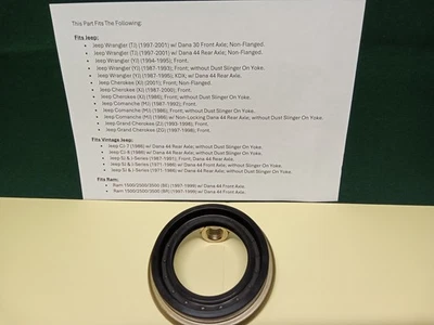 Differential Pinion Seal fits 1987-2000 Jeep Grand Cherokee, Wrangler Comanche Foto 1 de 4