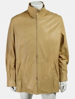 BRIONI - Veste en cuir marron finitions côtelées 橙色 - 收藏家 - Taille 54 — 第 1/4 张图片