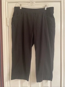 Weekends by Chico's Woman's Black 3 XL Cropped Pants Pullon Straight Leg Stretch - Picture 1 of 9