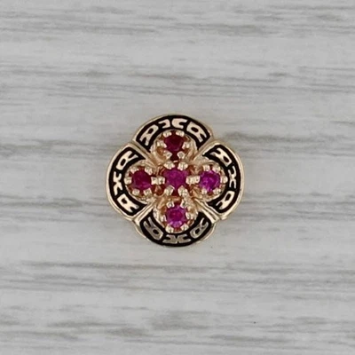 Goldman Kolber 0.20ctw Lab Created Ruby Slide Bracelet Charm 14k Gold Vintage - Image 1 of 4