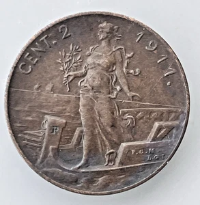 REGNO D’ITALIA,  VITTORIO EMANUELE III - 2 CENTESIMI ITALIA SU PRORA 1911 - Foto 1 di 2