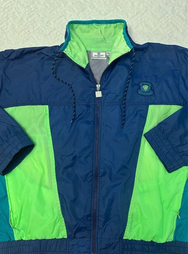 Giacca a vento vintage anni 80 80 Givenchy Active Neon Color Block Track Jacket L