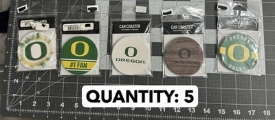 NEW 5-pack lot Oregon Ducks Car Absorbent Ceramic Cup holder Coaster Set - Image 1 of 4