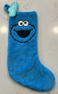 "Medias de Navidad de Plaza Sésamo Galleta Monstruo Azul Piel Sintética 22"" Nuevas" - Imagen 1 de 5