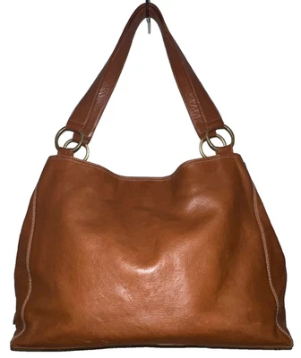 Nine West Genuine Leather Saddle Large 3-compartment Tote - Image 1 of 4