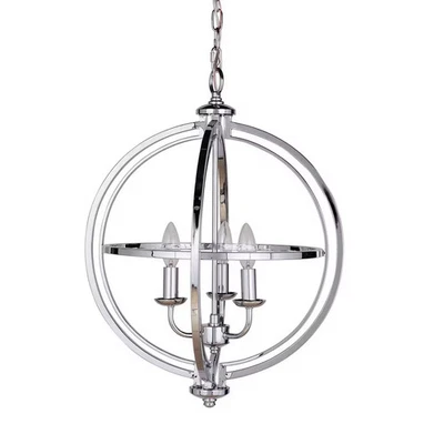 Jeremiah 40133-CH Berkeley 17" 3-Light Cage Foyer in Chrome - Image 1 of 2
