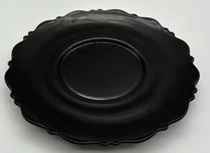 Vintage LE Smith Black Amethyst Glass Ruffled Scalloped Plate ~9in Round - Picture 1 of 6