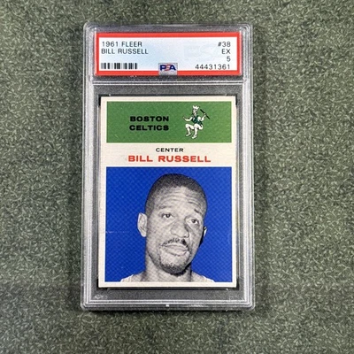 1961 Fleer Bill Russell Boston Celtics Centered PSA 5￼ - Image 1 of 4