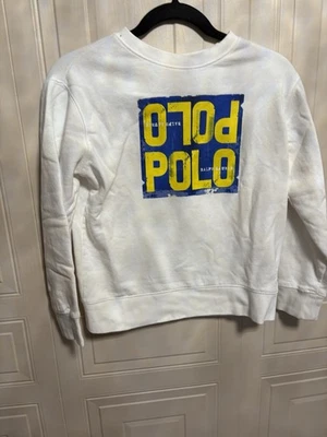 SUÉTER POLO RALPH LAUREN CABLE BLANCO AZUL Y AMARILLO LOGO JUVENIL M 10-12 Foto 1 de 4