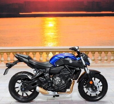 Maisto Yamaha MT-07 2018  Black/Blue 1:18 Scale Model Toy Motorcycle Motorbike - Image 1 of 4