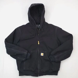 Vintage Carhartt Jacket Mens Medium Black J140 Canvas Bomber Workwear USA MADE - Picture 1 of 16
