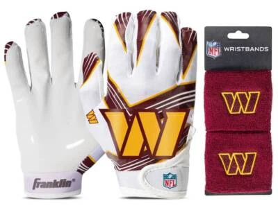华盛顿指挥官儿童NFL接收器手套和腕带,4-12岁           — 第 1/4 张图片