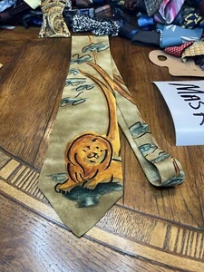 TRAJE DE VESTIDO DE ALTA GAMA ANIMAL LEÓN CORBATA CORBATA ENVÍO GRATUITO - Imagen 1 de 4