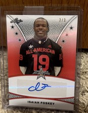Isaiah Foskey 2019 Leaf Metal All American Tour Shimmer Red #2/3 Saints Auto