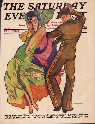 FEB 1 1930 Spanish Flamenco Dancers SATURDAY EVENING POST COVER ONLY - Image 1 of 3