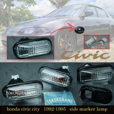 SIDE MARKER LAMP TURN SIGNAL LIGHT CLEAR PAIR FITS HONDA CIVIC CITY 1992-1995 - Изображение 1 из 4
