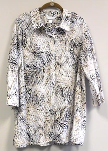 Christopher & Banks Women's LS Button Front Semi-Sheer Blouse Size XL - Picture 1 of 4