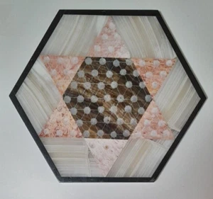 Multi Stone Marble Chinese Checkers Board Hexagonal 12” Game Board Only - Picture 1 of 2
