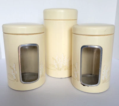 De colección Retro Brabantia Ventana Redonda Flores Cocina Almacenamiento Botes Frascos Años 80 Foto 1 de 4