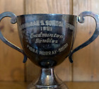 1961 Burnbrae School Badminton vintage silver plate trophy, trophies, loving cup
