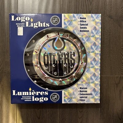Nuevas mini luces holográficas con logotipo de la NHL Edmonton Engrasadores 13" decoración de pared o barra Foto 1 de 3