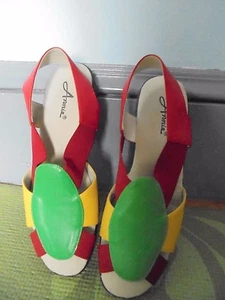ANNIE Nuevos 10N Veganos Cuero Imitado y Sandalia Elásticos ZAPATOS ¡NUEVO SIN CAJA Colores! - Imagen 1 de 6