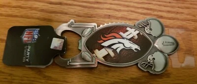Abridor de botellas de metal magnético para principiantes de fiesta de Denver Broncos NFL Foto 1 de 3